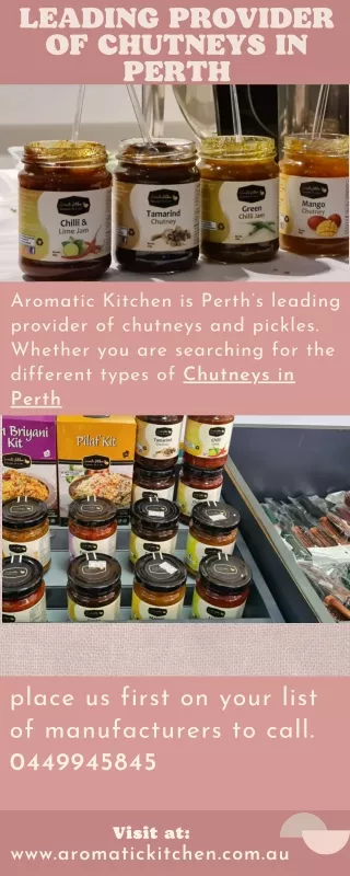 Leading Provider Of Chutneys In Perth