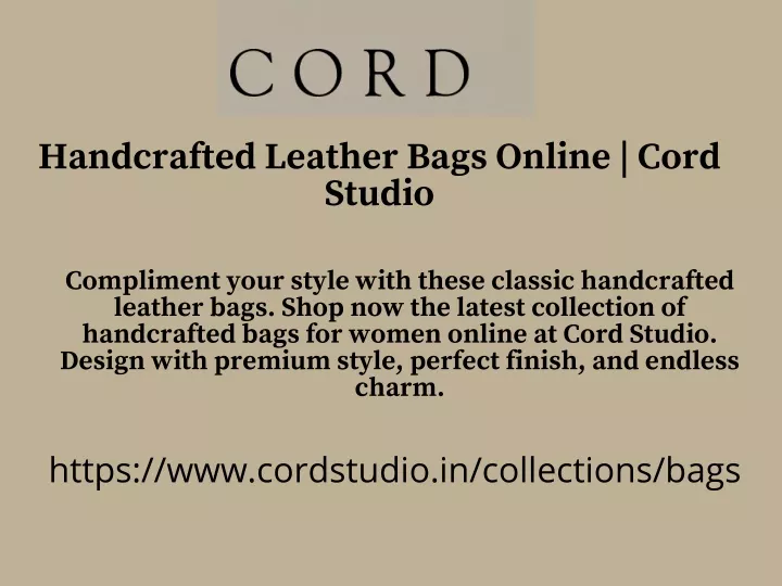 handcrafted leather bags online cord studio