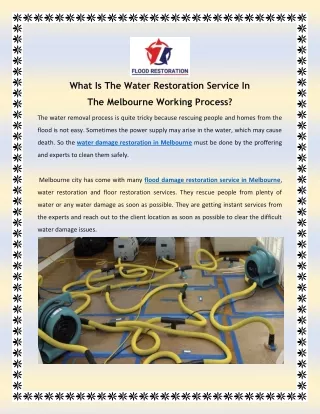 what is the water restoration service in
