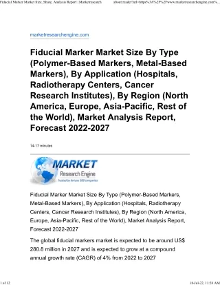fiducial marker market size share analysis report