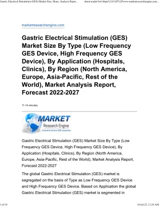 gastric electrical stimulation ges market size