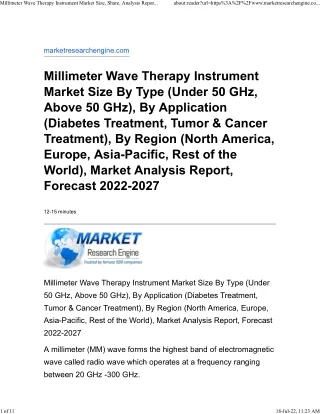 Millimeter Wave Therapy Instrument Market