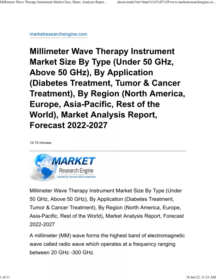 millimeter wave therapy instrument market size