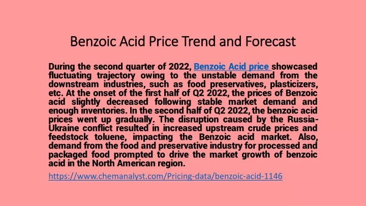 benzoic acid price trend and forecast