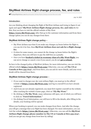 skywest airlines flight change process