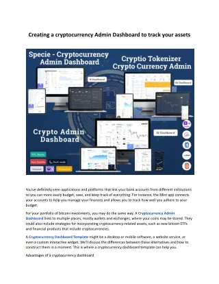 creating a cryptocurrency admin dashboard