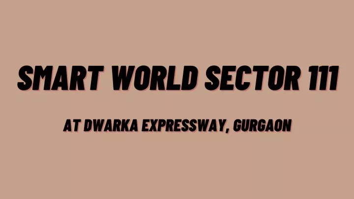 smart world sector 111 smart world sector