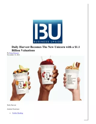 daily harvest becomes the new unicorn with