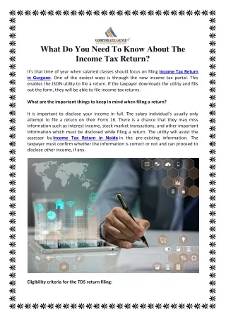 what do you need to know about the income