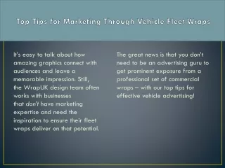 top tips for marketing through vehicle fleet wraps