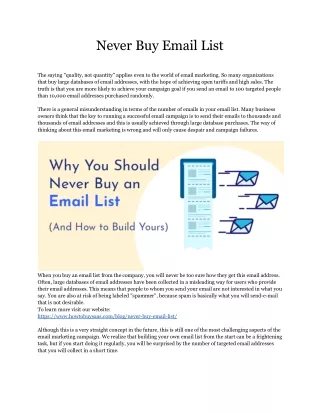 Never Buy Email List