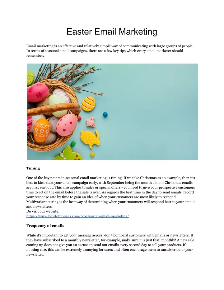 easter email marketing