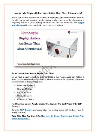 how acrylic display holders are better than glass