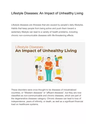 lifestyle diseases an impact of unhealthy living