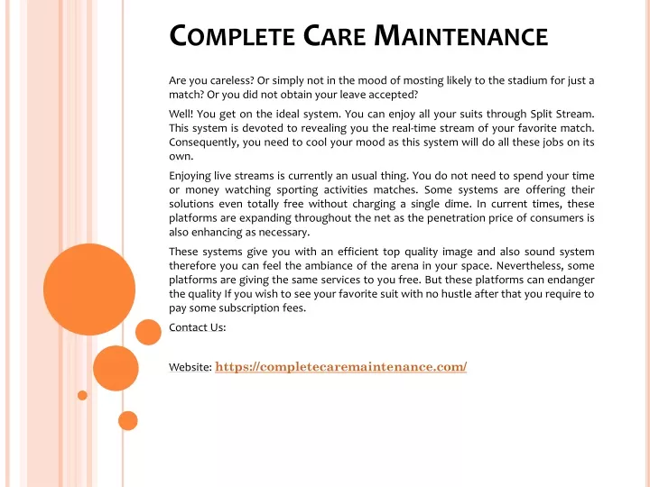 complete care maintenance