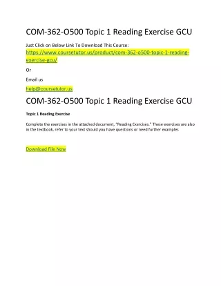 com 362 o500 topic 1 reading exercise gcu