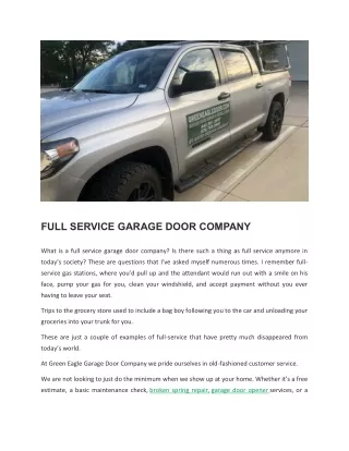 full service garage door company