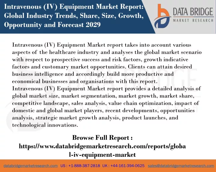 intravenous iv equipment market report global
