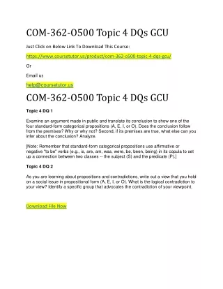 com 362 o500 topic 4 dqs gcu