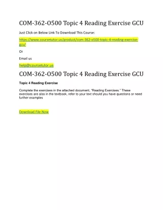 com 362 o500 topic 4 reading exercise gcu