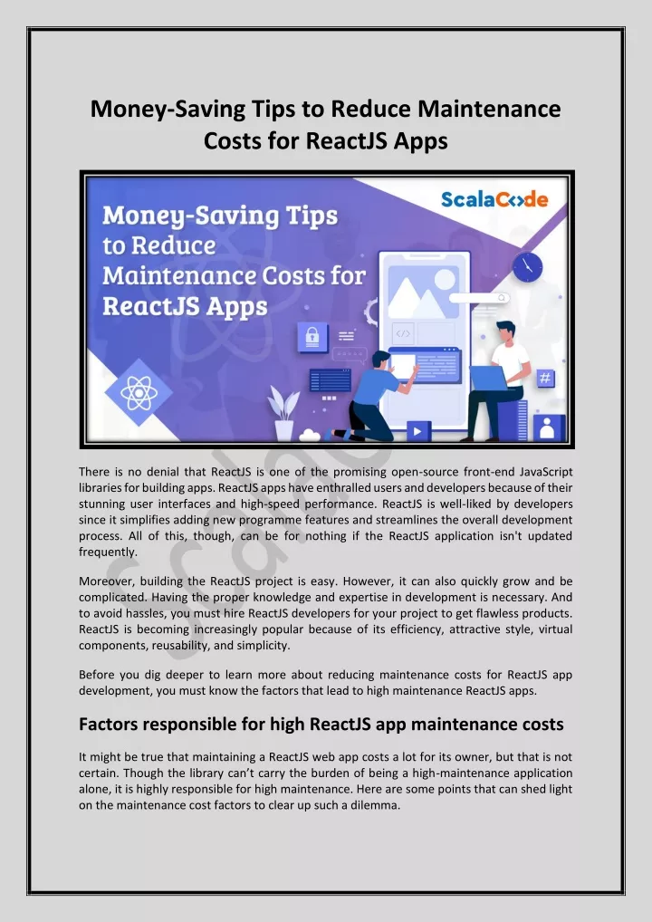 money saving tips to reduce maintenance costs
