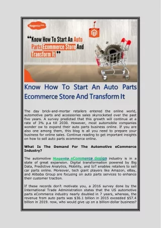 the automotive parts and accessories sales