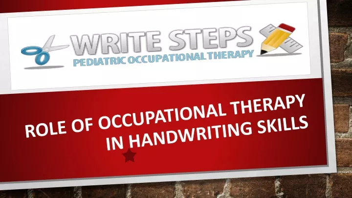 role of occupational therapy in handwriting skills