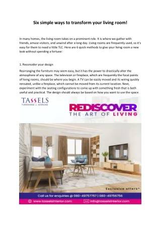 six simple ways to transform your living room