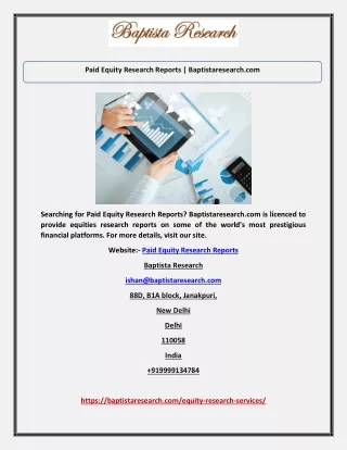 Paid Equity Research Reports | Baptistaresearch.com