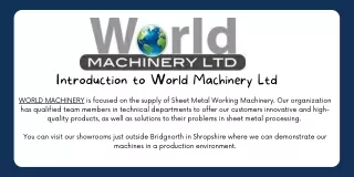 introduction to world machinery ltd