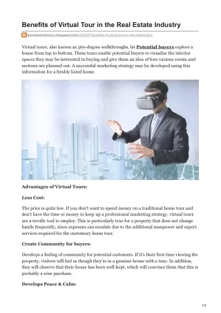 benefits of virtual tour in the real estate
