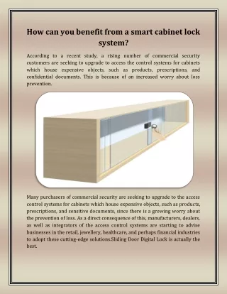 how can you benefit from a smart cabinet lock
