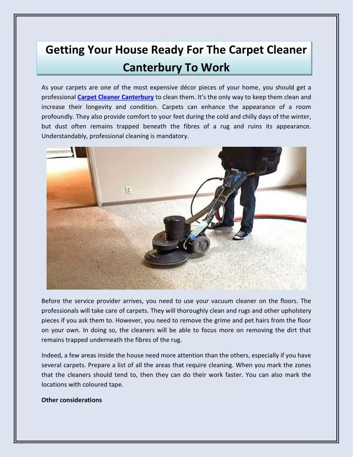 getting your house ready for the carpet cleaner