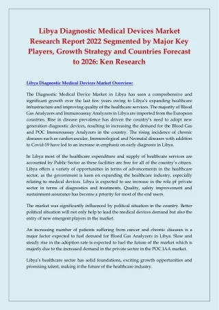 libya diagnostic medical devices market research