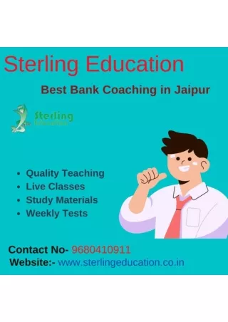 Best Bank Coaching In jaipur Sterling Education