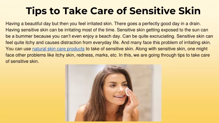 tips to take care of sensitive skin