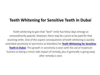 teeth whitening for sensitive teeth in dubai