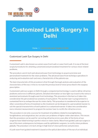 customized lasik surgery in delhi