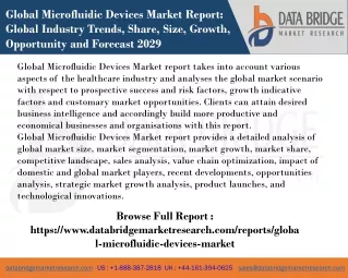 global microfluidic devices market report global