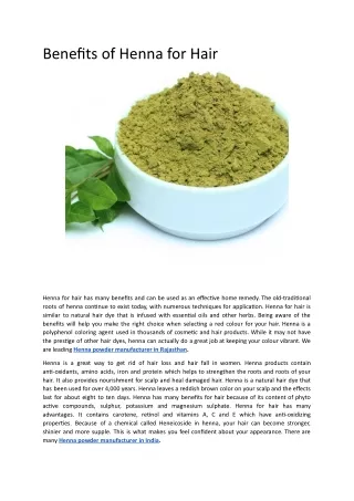 benefits of henna for hair