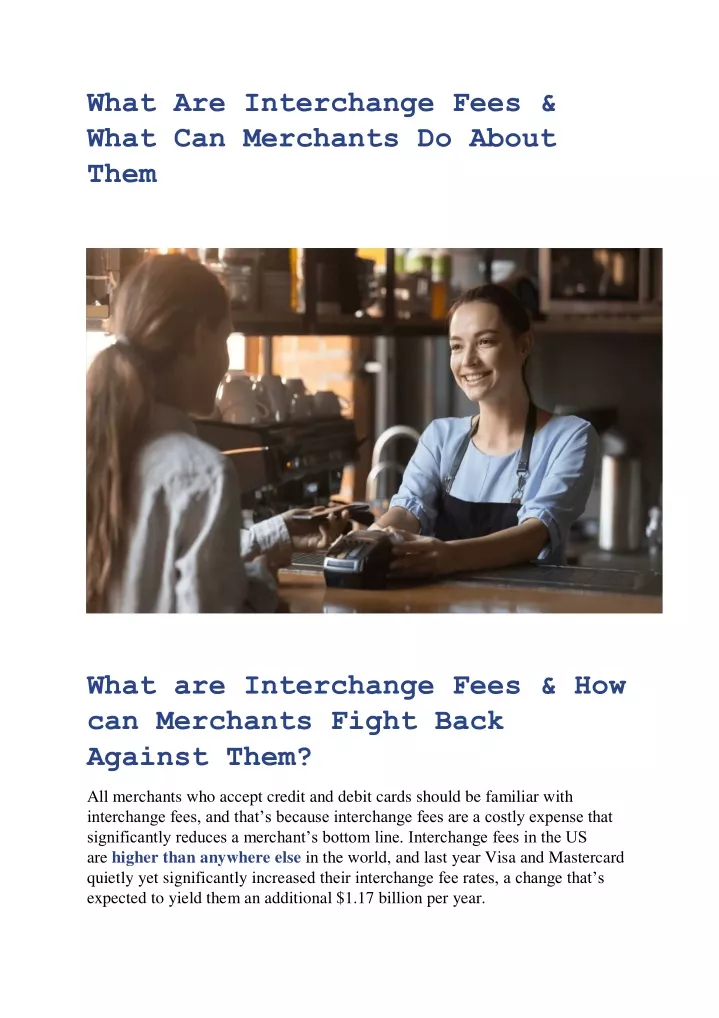what are interchange fees what can merchants