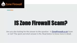 Zone Firewall Scam ?