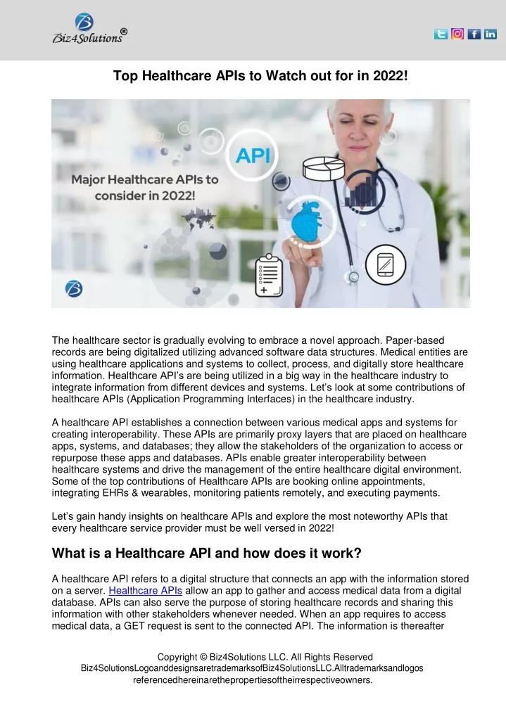 top healthcare apis to watch out for in 2022