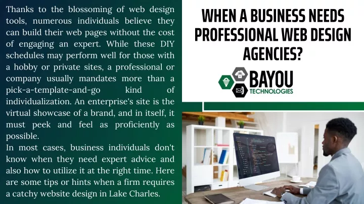 when a business needs professional web design