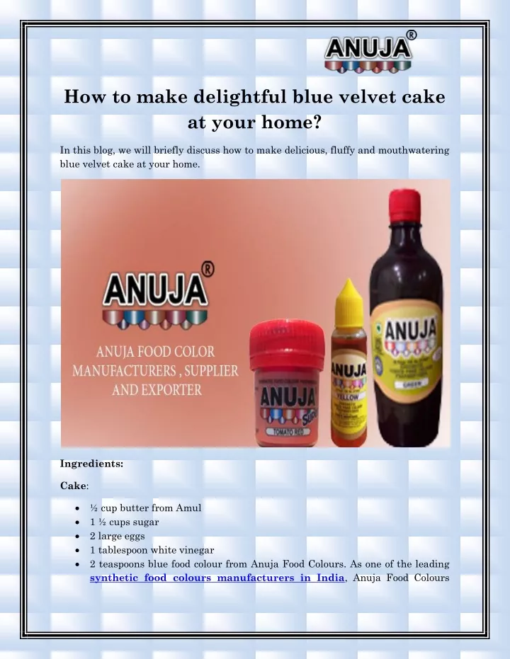 how to make delightful blue velvet cake at your