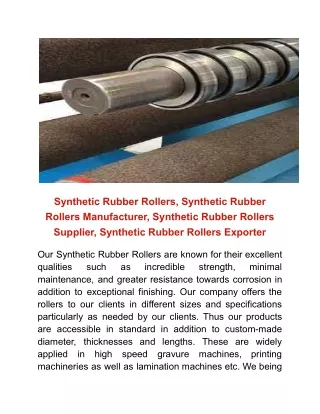 synthetic rubber rollers synthetic rubber rollers