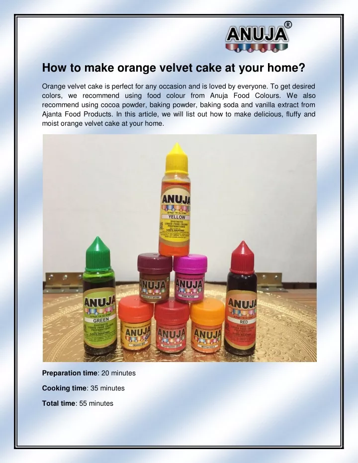 how to make orange velvet cake at your home