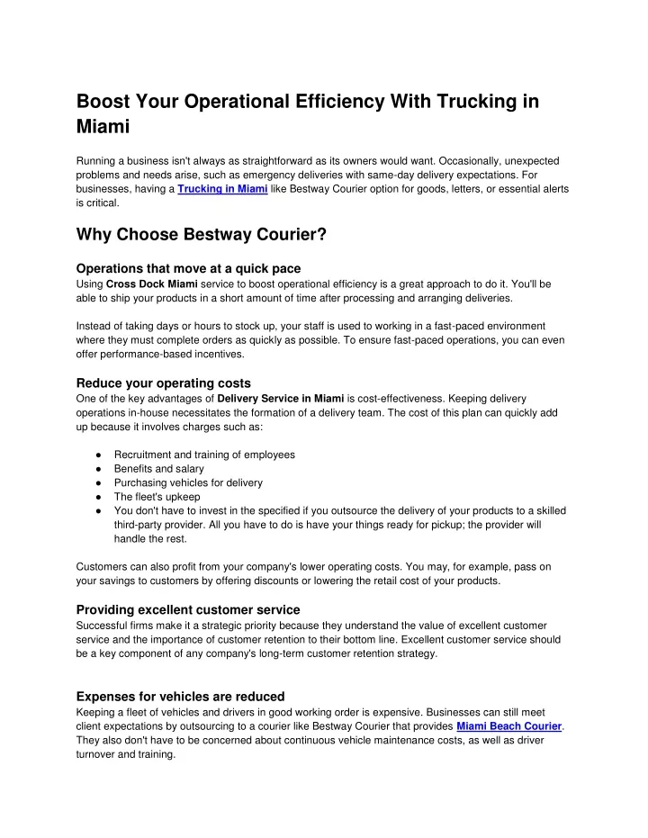 boost your operational efficiency with trucking
