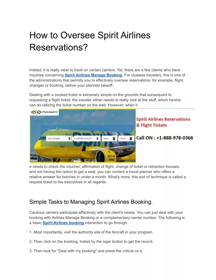 how to oversee spirit airlines reservations