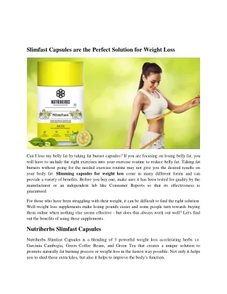 slimfast capsules are the perfect solution